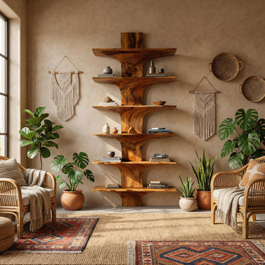 Contemporary Wood Wall Mounted Bookshelf For Home Interior