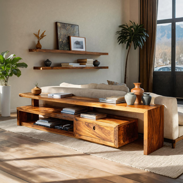 Contemporary Console Table With Drawers For Living Room