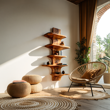 Modern Wooden Floating Bookshelf For Minimalist Home Decor