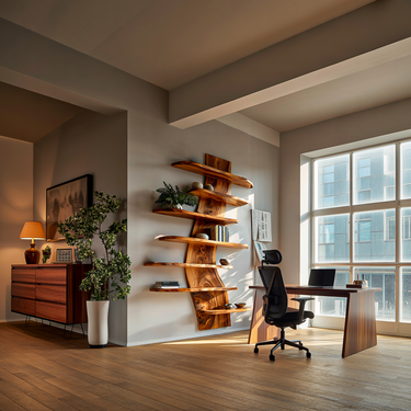 Artistic Wood Wall Bookshelf For Modern Interiors