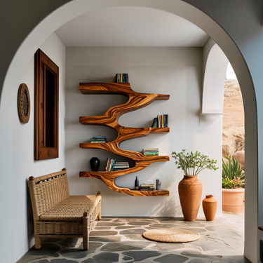 Minimalist Wood Floating Bookshelf For Living Space
