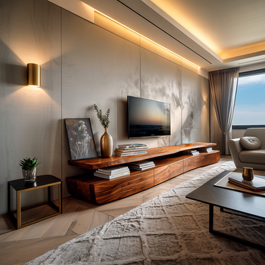 Contemporary TV Cabinet Functional Storage Drawers For Home