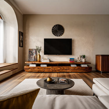 Contemporary TV Cabinet Functional Storage Drawers For Home