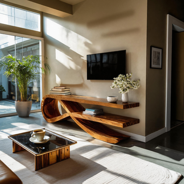 Modern Curved TV Stand For Living Room