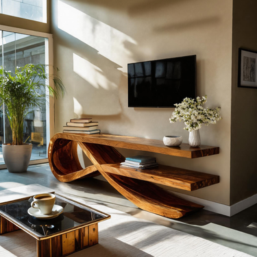 Modern Curved TV Stand For Living Room