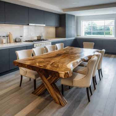 Luxury Live Edge Dining Table For Family Dining Space