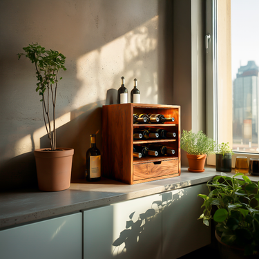 Modern Wooden Wine Cabinet With Drawer For Home Bar