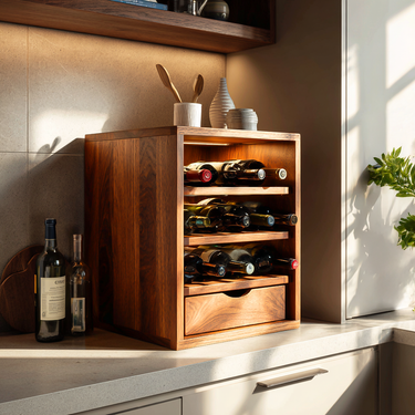 Handcrafted Wine Cabinet With Drawer For Kitchen Or Bar
