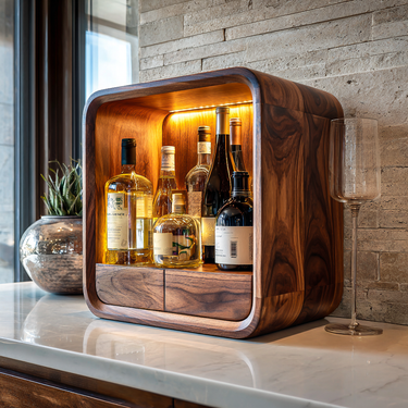 Modern Freestanding Wine Cabinet With Drawer For Home Bar