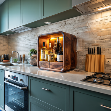 Modern Freestanding Wine Cabinet With Drawer For Home Bar