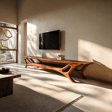 Curved TV Stand For Contemporary Living Room Furniture