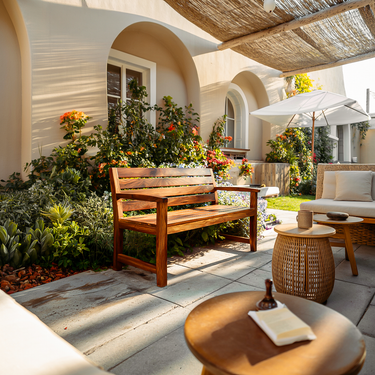 Rustic Outdoor Wood Bench For Natural Landscape