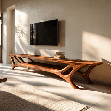 Curved TV Stand For Contemporary Living Room Furniture