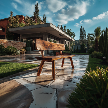 Modern Outdoor Wood Bench For Landscape Design