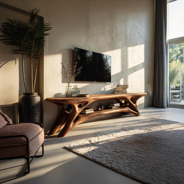 Elegant Curved  TV Cabinet For Contemporary Home Decor