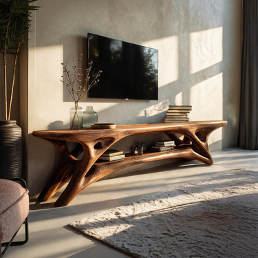Elegant Curved  TV Cabinet For Contemporary Home Decor
