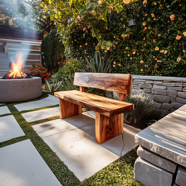 Handcrafted Outdoor Wooden Bench For Garden Or Patio