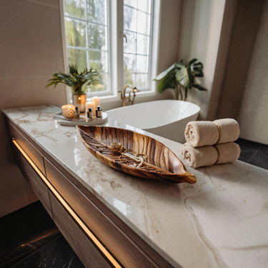 Sculpted Leaf Jewelry Tray For Bathroom Or Bedroom