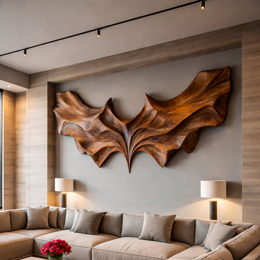 Modern Wood Wing Wall Art Hand Carved For Home
