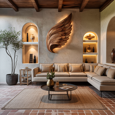Organic Wing Wall Art Sculpture For Luxury Interior Decor