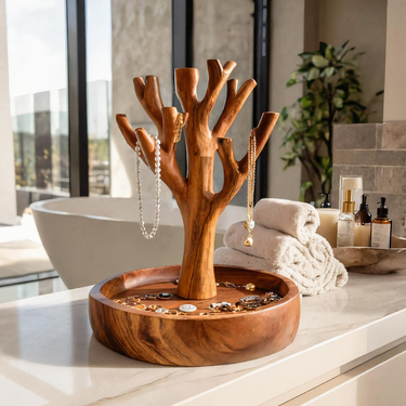 Modern Sculptural Jewelry Holder For Bathroom Or Bedroom