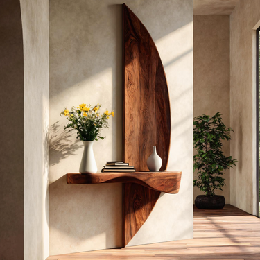 Contemporary Floating Shelf Sculptural For Entryway
