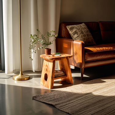 Minimalist Wooden Side Table For Cozy Living Space