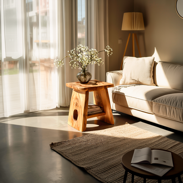 Minimalist Wooden Side Table For Cozy Living Space