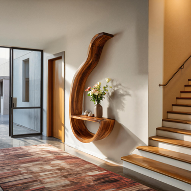 Modern Curved Floating Shelf For Home Interior