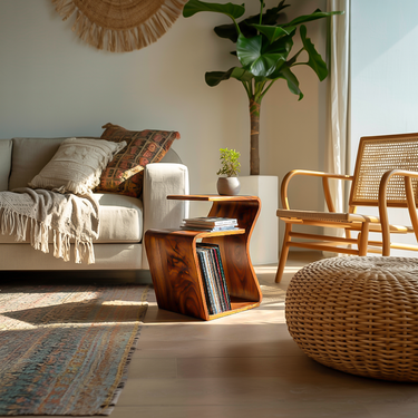 Minimalist Wooden Side Table For Modern Sofa Area