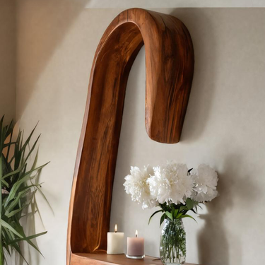 Modern Curved Floating Shelf For Living Room Or Hallway