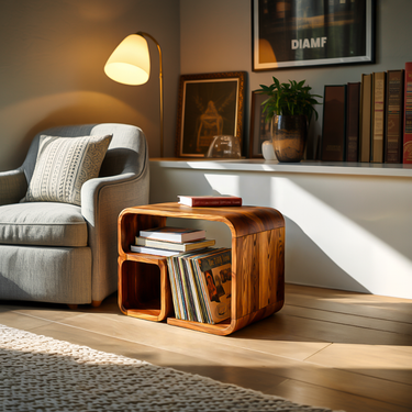 Modern Handmade Wooden Side Table For Home Decor