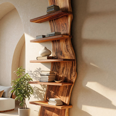 Luxury Curved Floating Shelf For Living Room Or Office