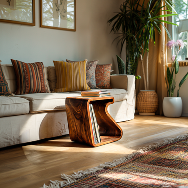 Modern Wooden Side Table With Open Storage For Living Spaces