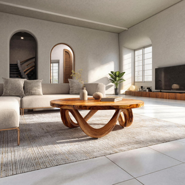 Modern Coffee Table Unique Base Design For Living Room