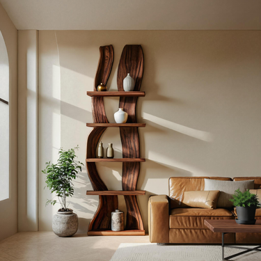 Contemporary Curved Floating Shelf For Living Room Decor