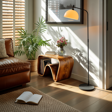 Organic Wooden Side Table Unique Design For Living Room