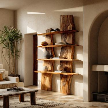 Modern Sculptural Floating Shelf Curved For Living Room Decoration