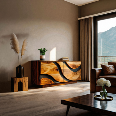 Modern Wave Sideboard For Living Room