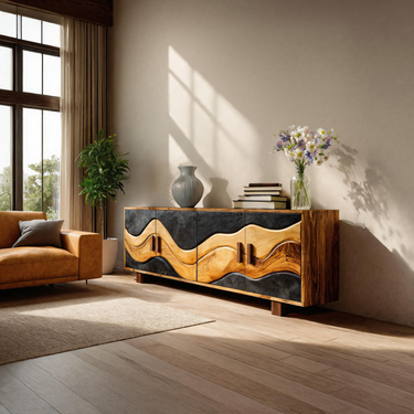 Modern Wave Sideboard For Hallway