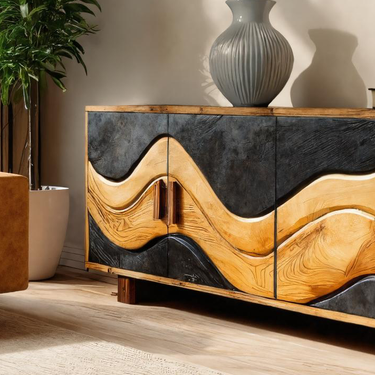 Modern Wave Sideboard For Hallway