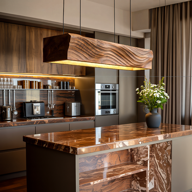 Artistic Wooden Ceiling Light For Dining Room