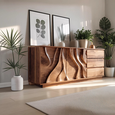 Organic Sculptural Sideboard For Living Room Or Bedroom