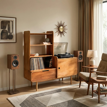 Retro-Inspired Vinyl Record Cabinet For Living Room Or Studio