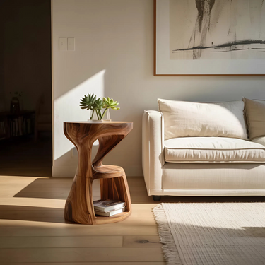Modern Sculptural Side Table For Living Room