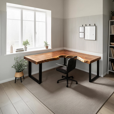 Minimalist Organic L Shaped Desk For Home Office Decor