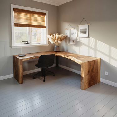 Modern Organic Corner Desk L Shaped For Home Office