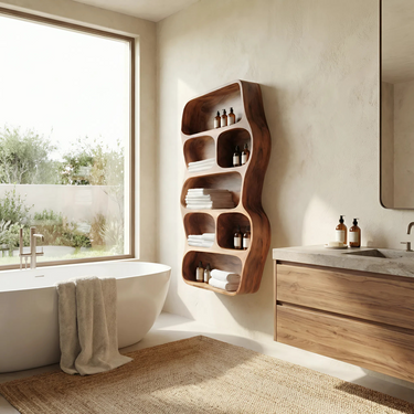 Contemporary Wall Shelf For Bathroom Space