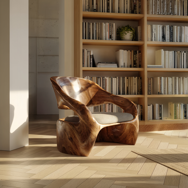 Organic Sculptural Lounge Chair For Living Or Bedroom