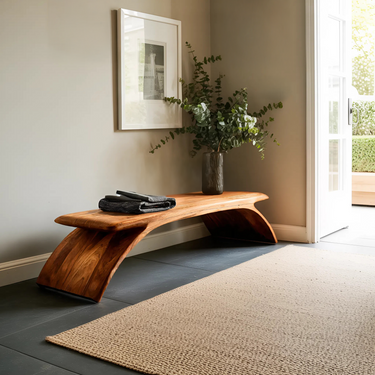 Modern Curved Bench For Hallway Seating